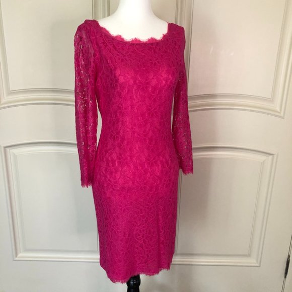 Diane Von Furstenberg Zarita Lace Sheath Dress - Picture 1 of 11